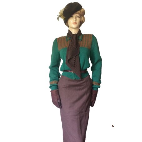 DB121+DN108 strikket cardigan fra 30erne