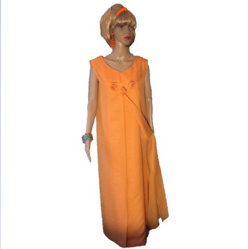 DK200 lang orange 60er kjole