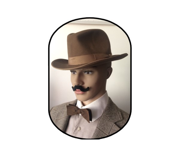 HH02 Sennepsfarvet fedora fra Fratelli Orba. Str 56. 275 KR
