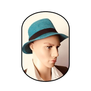 Tyrkis stråhat trilby facon, str 56