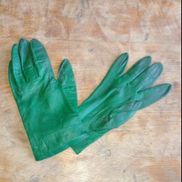 Irgrønne enkle handsker i skind Str 7