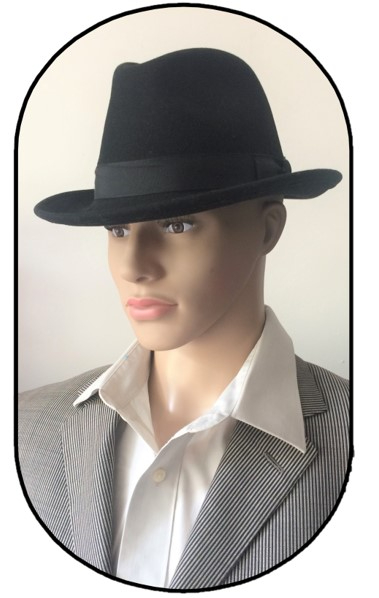 HH14 Fedora i sort filt - 100% uld. Uforet. str 58 - 150 KR